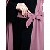 Dual colored Dubai style abaya- Black-Puce Pink